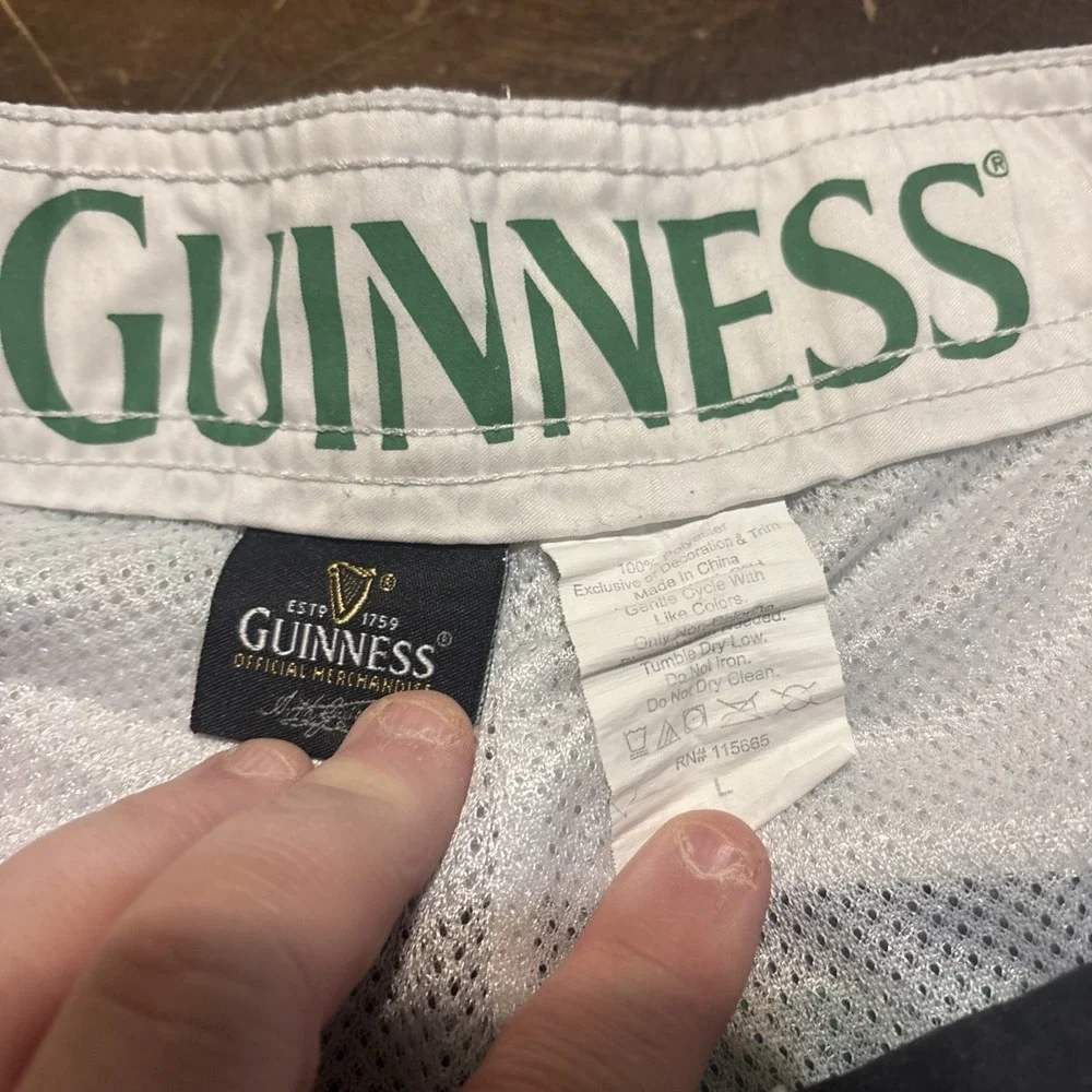 Guinness Official Merch Men's Swimming Trunks Shorts Size Large Mesh Lined Beer